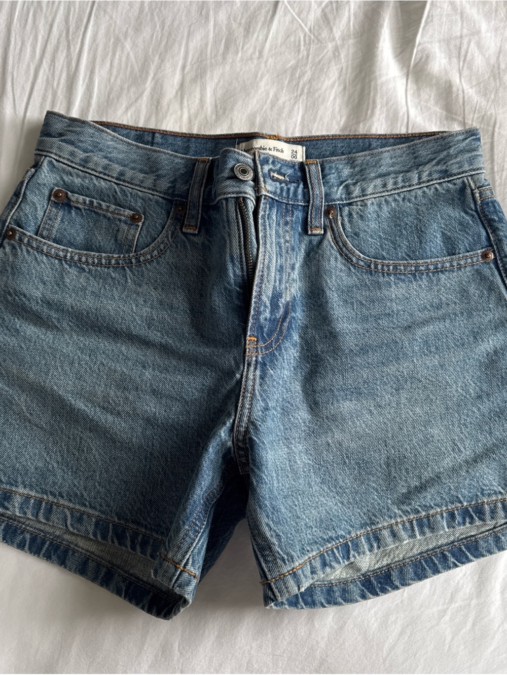 Abercrombie & Fitch Light Blue Baggy Low-Rise Shorts